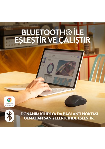 M240 Sessiz Kompakt Kablosuz Bluetooth Mouse - Siyah