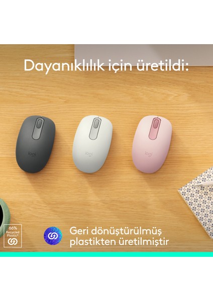 M196 Bluetooth Kablosuz Kompakt Pc ve Mac ile Uyumlu Mouse - Pembe