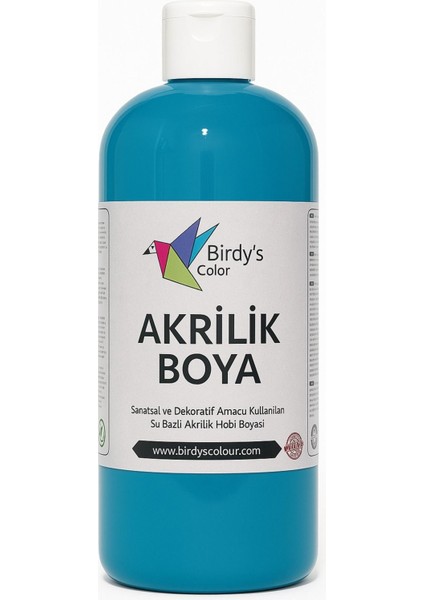 Birdy's Color Turkuaz Akrilik Boya 500 gr Sanat ve Hobi Boyası