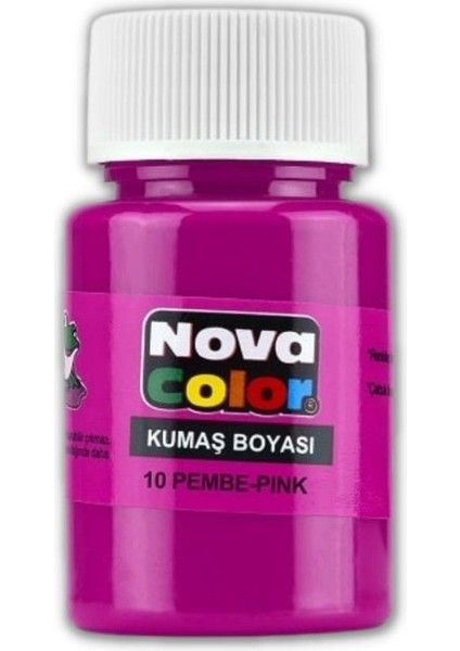 Kumaş Boyası, Canlı Renkler, Solmaz, Tişört, Çanta, Tekstil Boyası-Pembe Renk 30ML-1 Adet
