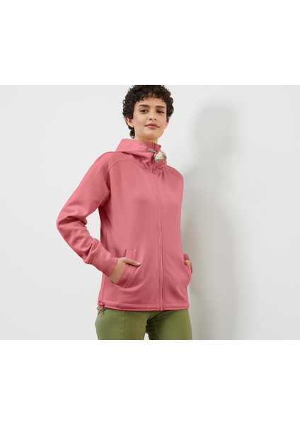 Kapüşonlu Sweat Ceket, Gül Kurusu