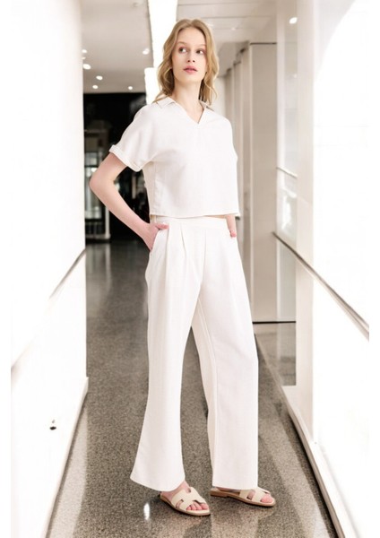 Yazlık V Yaka Şık Keten Takım fırsatları