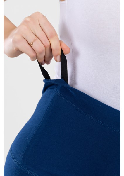 Kadın Bilek Boy Esnek Ayarlanabilir Yüksek Bel Penye Hamile Tayt 8912 Lacivert fiyatları