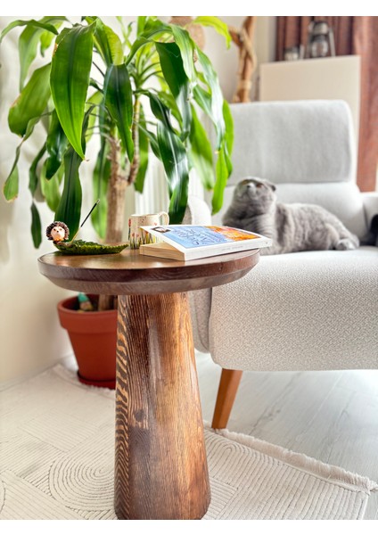 Doğal Ahşap Mantar Sehpa