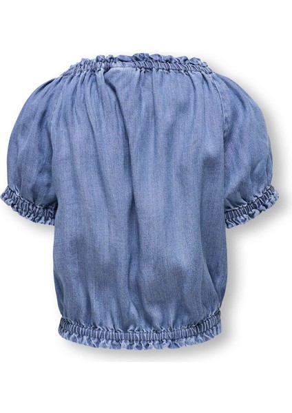 Kız Çocuk Denim Renk Crop Gömlek fırsatları
