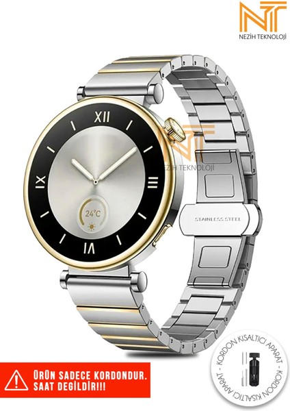 Huawei Watch Gt4 / Gt5 41mm / Gt5 Pro 42mm Uyumlu One Click Çelik Kordon (18 Mm)