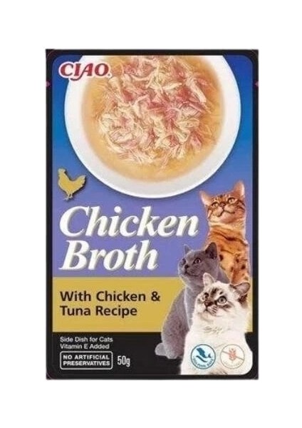 Inaba Ciao Chicken Broth Tavuk Sulu ve Ton Balıklı Kedi Çorbası 50 gr