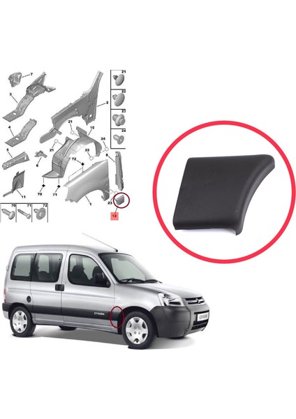 BSP1200-2 Citroen Berlingo Mk1 M49 M59 1996-2008 8544.J8 Için Ön Sağ Çamurluk Çıtası fiyatları