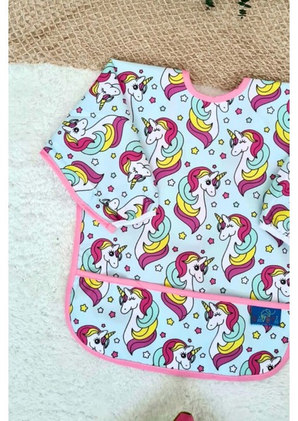 Unicorn Pembe Desenli Sıvı Geçirmez Kız Aktivite ve Mama Önlüğü 6-24 Ay fiyatları
