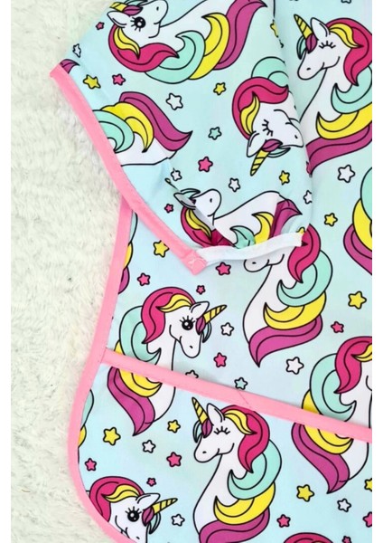 Unicorn Pembe Desenli Sıvı Geçirmez Kız Aktivite ve Mama Önlüğü 6-24 Ay indirimleri