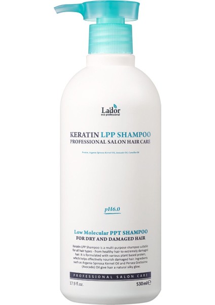 Kuru ve Hasarlı Saçlar İçin Profesyonel Bakım Şampuanı Lador Lpp Keratin Shampoo 530 ml