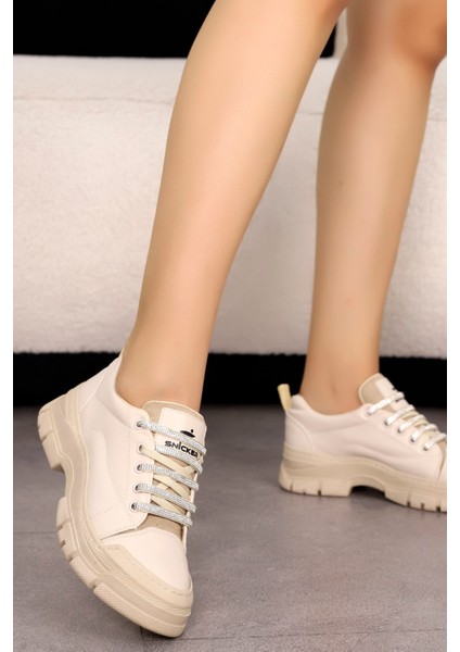Dzy 011 Taşlı Bağcıklı Spor Ayakkabı