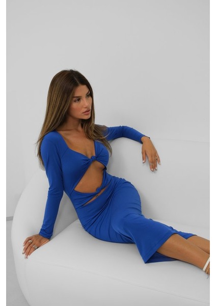 Fh Fashionhere Düğüm Detaylı Midi Boy Elbise fırsatları