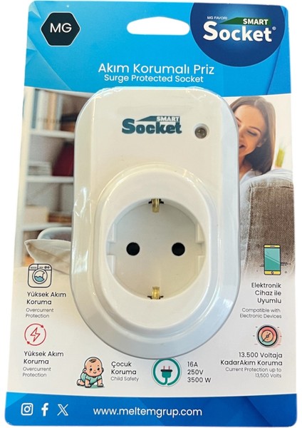 Tekli Akım Korumalı & Çocuk Korumalı Priz
