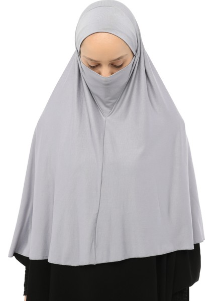 Al-Tobeh Hazır Türban Peçeli Pratik Eşarp Tesettür Nikaplı Hijab - Namaz Örtüsü Sufle (Xl) - Gri fırsatları