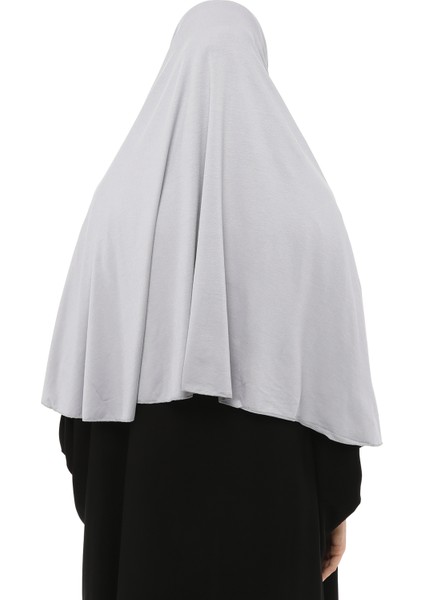 Al-Tobeh Hazır Türban Peçeli Pratik Eşarp Tesettür Nikaplı Hijab - Namaz Örtüsü Sufle (Xl) - Gri