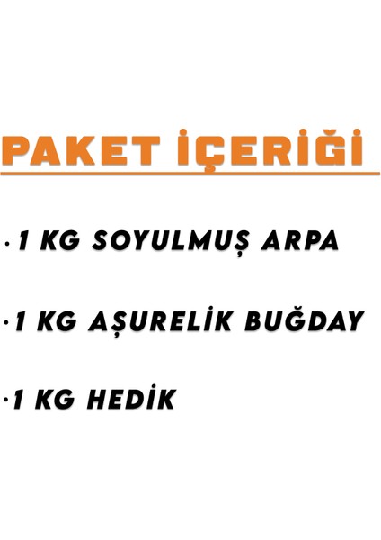 3 kg Aile Boy Taş Değirmen Hedik Arpa Buğday Paketi