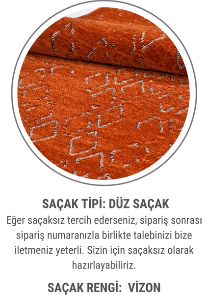 Akasya Kiremit Rengi Baklava Desenli Halı – Yumuşak, Kaymaz, Yıkanabilir ve Şık Tasarım - 80 x 120 cm