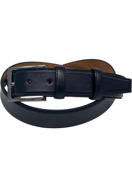 3.5 Klasik Suni Deri Düz Model Kenarları Dikişli Erkek Kemer Siyah modelleri