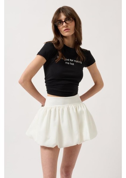 Balon Detay Mini Etek modelleri