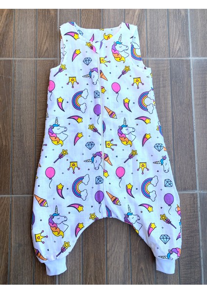 Yazlık Müslin Uyku Tulumu %100 Pamuk Müslin Unicorn Çocuk Bebek Uyku Tulumu