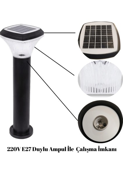 100WATT Güneş Enerjili Solar Bahçe Armatürü ( 60CM Direkli ) fiyatları