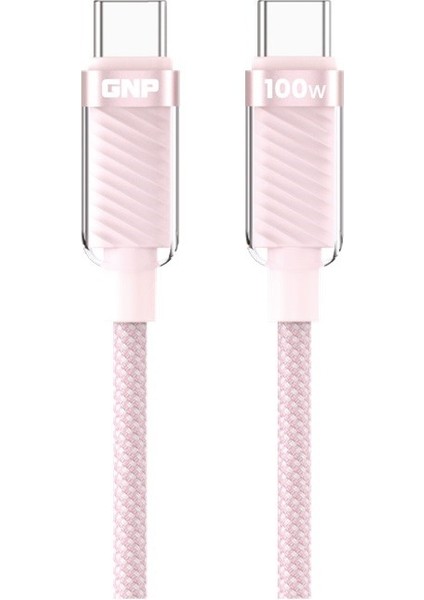 Transparent Type-C To Type-C 1.2 Metre Pembe