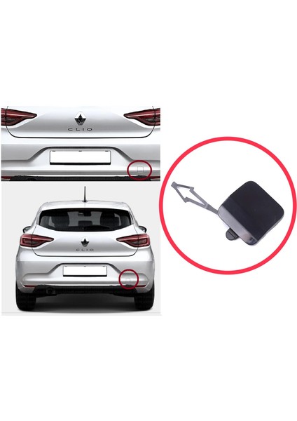 BSP1207 Renault Clio Mk5 V B7 Bja 2019-2023 Makyajsız Kasa Için Arka Tampon Çeki Demiri Kapağı Astarlı fiyatları