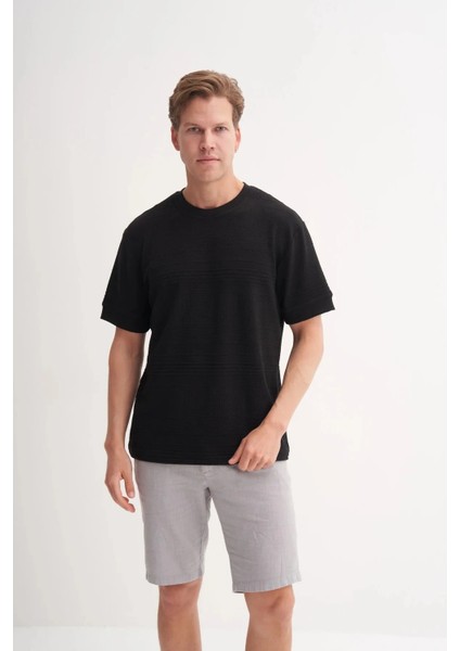 Polo Yaka Regular Fit Örme Dokulu Tişört 4207