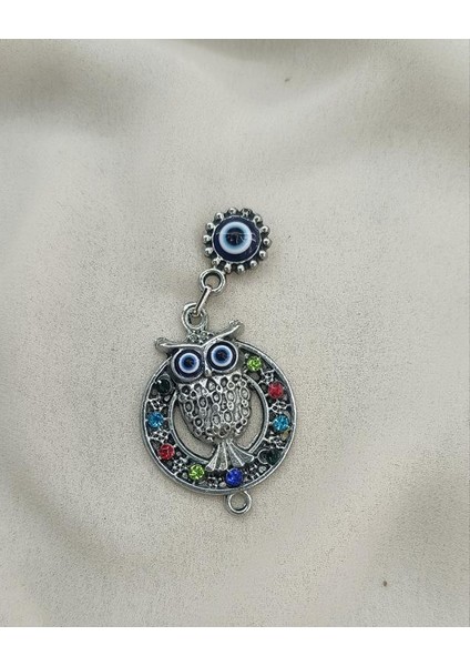 Magnet Baykuş Taşlı Metal Buzdolabı Süsü Mıknatıslı Mağnet