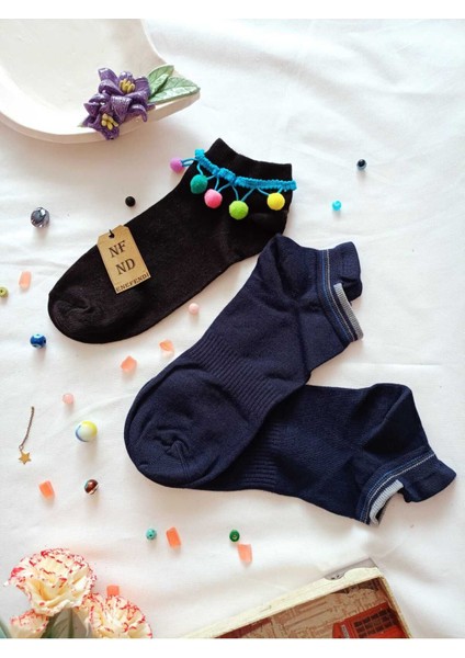 2 Çift Hediye Patik Çorap Topuk Takviyeli Erkek Kadın Sıkmayan Lacivert Bambu(Dikişsiz) Siyah 36-40 indirimleri