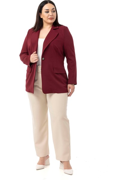 Büyük Beden Önü Pileli Cepli Kemerli Bej Rengi Pantolon indirimleri