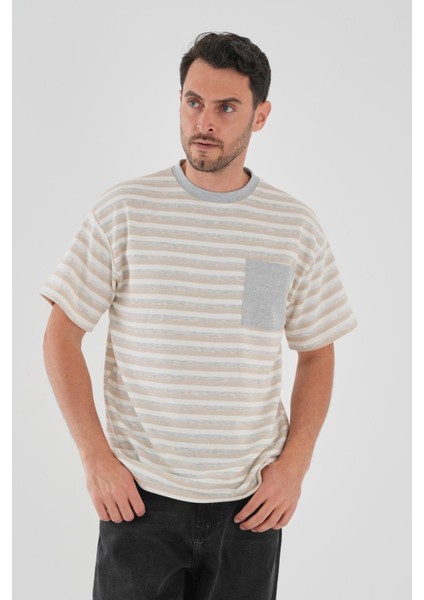 Alexandergardı Cep Detaylı Çizgili T-Shirt