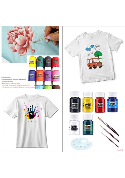Kumaş Boyası, Canlı Renkler, Solmaz, Tişört, Çanta, Tekstil Boyası-Yeşil Renk 30ML-1 Adet