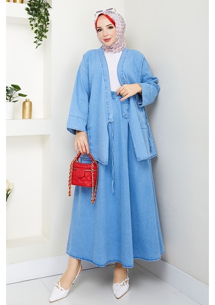Kimono Etek Ikili Kot Takım 1531 - Açık Mavi indirimleri