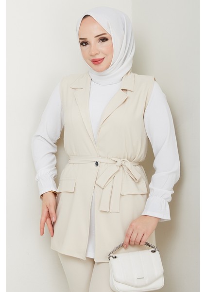 Niyar Yelek Pantolon Ikili Takım 1530 - Bej