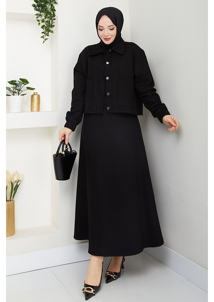 Cerza Ceket Etek Ikili Takım 1534 - Siyah