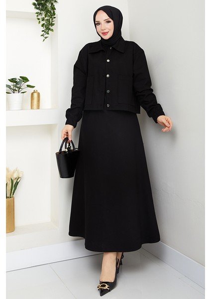 Cerza Ceket Etek Ikili Takım 1534 - Siyah indirimleri