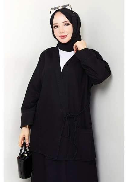Kimono Etek Ikili Kot Takım 1531 - Siyah