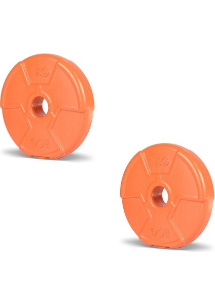Turuncu Turuncu Plaka 2 Adet Vinyl Tek Ebat 2 kg Dambıl Seti