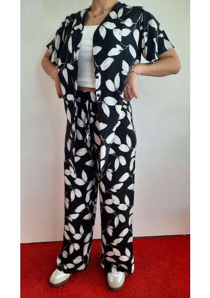 Kadın Bağlamalı 2'li Gömlek Pantalon Takım modelleri