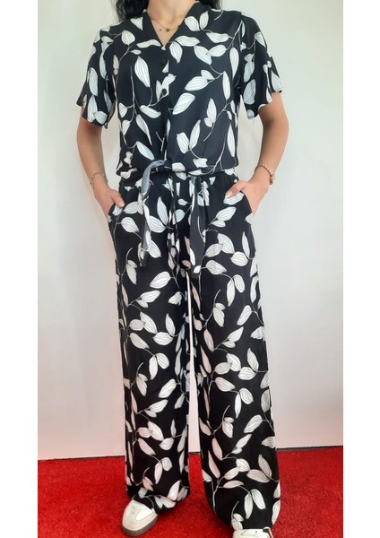Kadın Bağlamalı 2'li Gömlek Pantalon Takım fırsatları