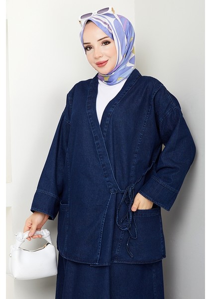 Kimono Etek Ikili Kot Takım 1531 - Koyu Mavi