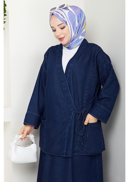 Kimono Etek Ikili Kot Takım 1531 - Koyu Mavi