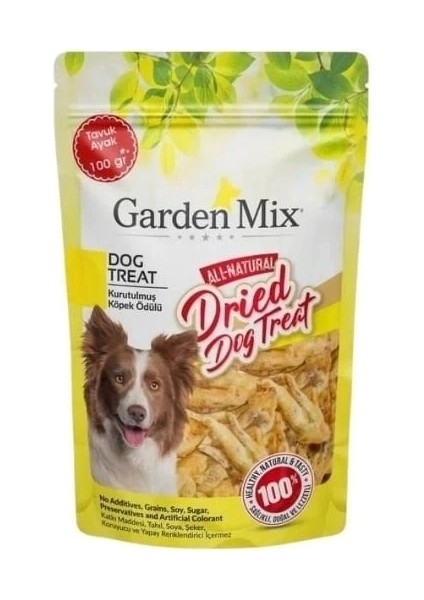 Gardenmix Kurutulmuş Tavuk Ayak Köpek Ödül Maması 100 gr