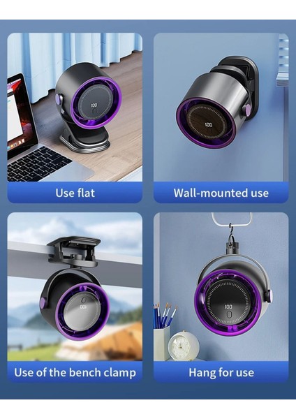 Dokunmatik Ekranlı Masa Fanı, 4 Hızlı Sessiz Soğutma, 360 ° Ev, Ofis, Seyahat, LED Ekran Fan indirimleri