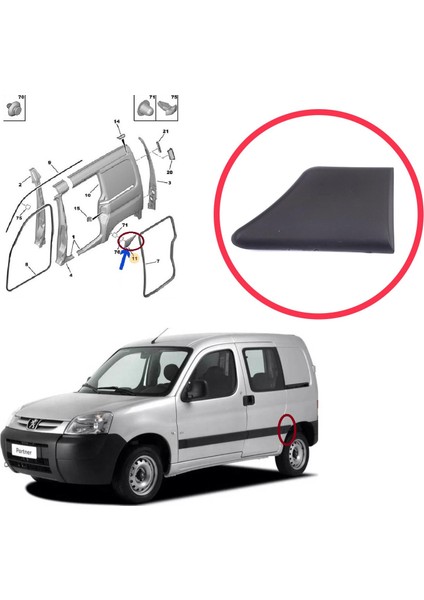 BSP1203-1 Peugeot Partner Mk1 M49 M59 1996-2008 8547.L8 Için Arka Sol Çamurluk Çıtası fiyatları