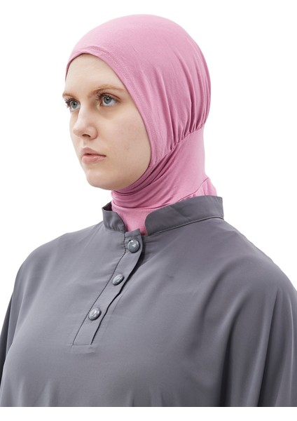 Kadın Tesettür Pratik Boyunluklu Hijab - Sporcu Bone - Koyu Pembe fiyatları