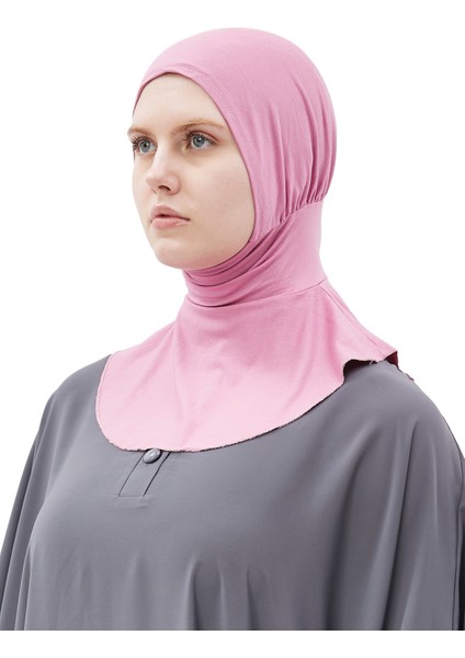 Kadın Tesettür Pratik Boyunluklu Hijab - Sporcu Bone - Koyu Pembe fırsatları