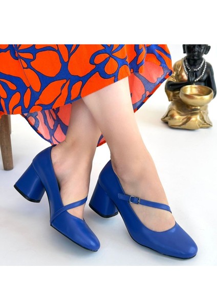Kier Mavi Cilt Topuklu Ayakkabı fırsatları